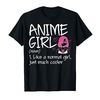 Anime Girl Art Graphic Tee for Women Anime Lovers 100% Cotton Soft T-Shirt