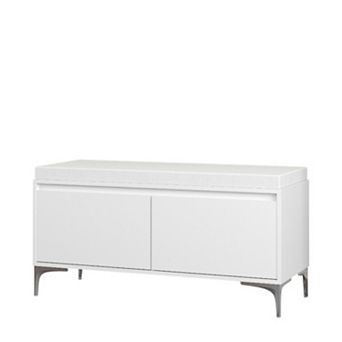 Entryway Slim Shoe Bench, Shoe Cabinet with Cushion for Hallway Bedroom