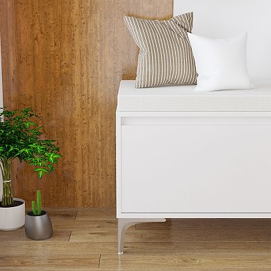 Entryway Slim Shoe Bench, Shoe Cabinet with Cushion for Hallway Bedroom