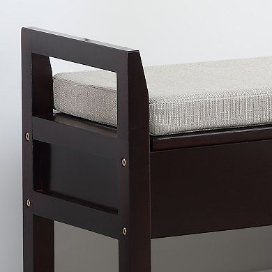 Storage Shoe Bench with 2 Lift-Up Cushions,Ideal for Entryway Hallway