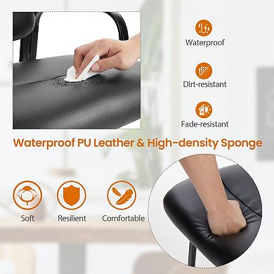 YIORTWO 2 Pack PU Leather Office Guest Chair with Padded Arms, Conference Room Reception Chair