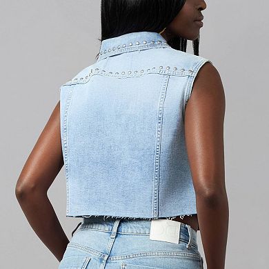 Gabbie Cropped Denim Vest