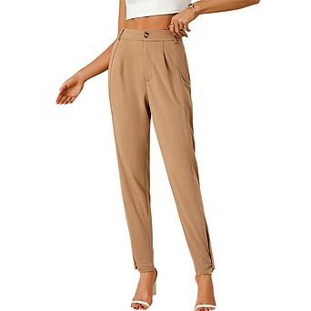 Womens Work Business Office Ankle Trousers High Waisted Ladies Slacks