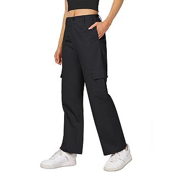 Cargo Pants Women Baggy Casual High Waisted Straight Leg Pants Loose Trousers with Pockets