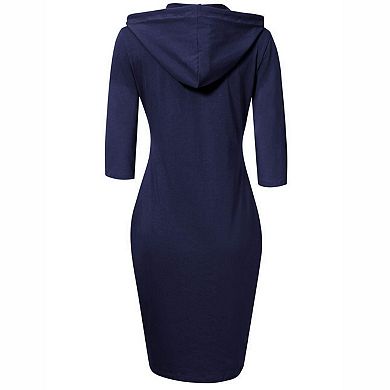Women's Hooded Bodycon Midi Dress