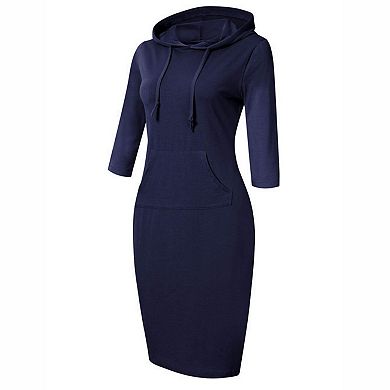 Women's Hooded Bodycon Midi Dress