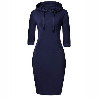 Women's Hooded Bodycon Midi Dress