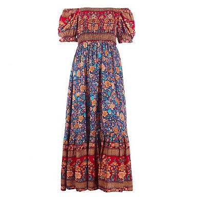 Women's Boho Floral Maxi Dress