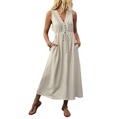 kohls summer casual dresses Women's Summer Dresses Casual V Neck Split Hem Short Sleeve Sundress Floral Maxi Dress