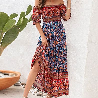 Women's Boho Floral Maxi Dress
