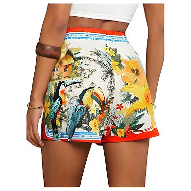 Women Tropical Style Lounge Shorts