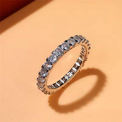 Promise Rings with Round CZ Delicate Low-key Wedding Ring for Women High Quality Silver Color Ring