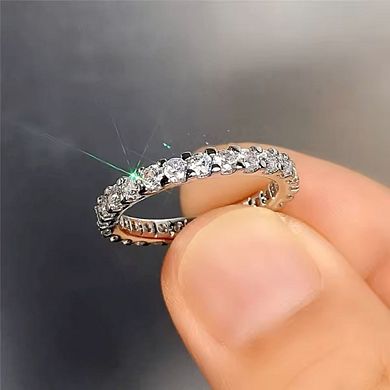 Promise Rings with Round CZ Delicate Low-key Wedding Ring for Women High Quality Silver Color Ring