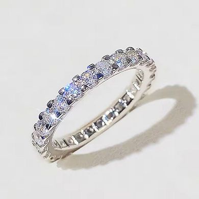 Promise Rings with Round CZ Delicate Low-key Wedding Ring for Women High Quality Silver Color Ring