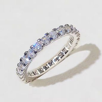 Promise Rings with Round CZ Delicate Low-key Wedding Ring for Women High Quality Silver Color Ring