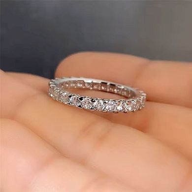 Promise Rings with Round CZ Delicate Low-key Wedding Ring for Women High Quality Silver Color Ring