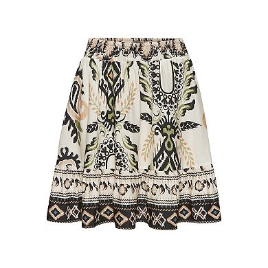 Lascana Women's Printed Fit And Flare Skirt