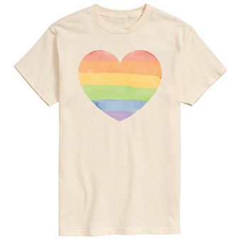 Big & Tall Distressed Rainbow Heart Graphic Tee
