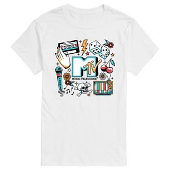 Big & Tall MTV Logo Vintage Flash Tattoos Graphic Tee