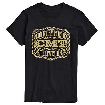 Big & Tall CMT Western Belt Buckle Logo Graphic Tee