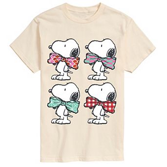 Big & Tall Peanuts Snoopy Bowtie Patterns Grid Graphic Tee