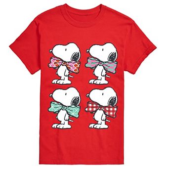 Big & Tall Peanuts Snoopy Bowtie Patterns Grid Graphic Tee