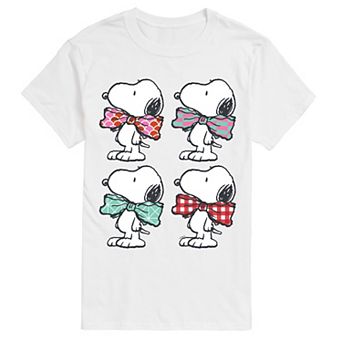Big & Tall Peanuts Snoopy Bowtie Patterns Grid Graphic Tee