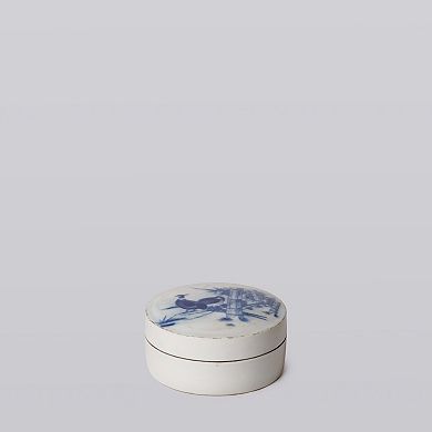 Porcelain Pheasant Pair Ink Box