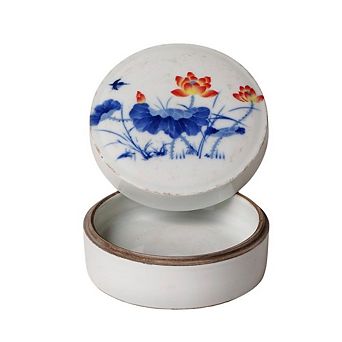 Porcelain Lotus Bloom Ink Box