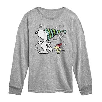 Toddler Boy Peanuts Snoopy & Woodstock Ice Skating Long Sleeve Graphic Tee