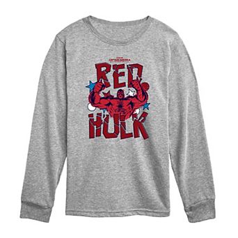 Toddler Boy Marvel Captain America Red Hulk Long Sleeve Graphic Tee
