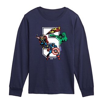 Toddler Boy Marvel The Avengers Age 5 Birthday Long Sleeve Graphic Tee