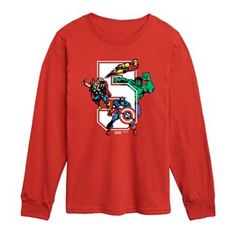 Toddler Boy Marvel The Avengers Age 5 Birthday Long Sleeve Graphic Tee