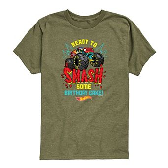 Toddler Boy Hot Wheels Ready To Smash Some Birthday Cake Graphic Tee