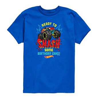 Toddler Boy Hot Wheels Ready To Smash Some Birthday Cake Graphic Tee