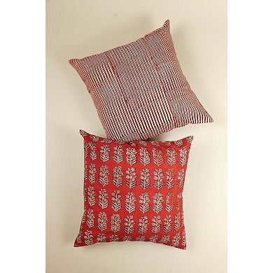 Rustic Stripes Hand Block Print Pillow