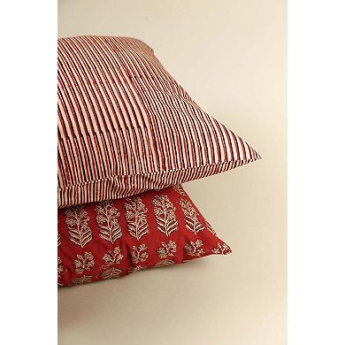 Rustic Stripes Hand Block Print Pillow