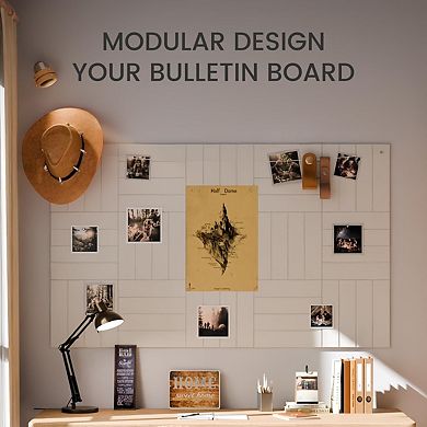 6-Pack Felt Bulletin Board Tiles, 11.8"x11.8", 40 Adhesive Tabs, Sound Absorbing, DIY Design