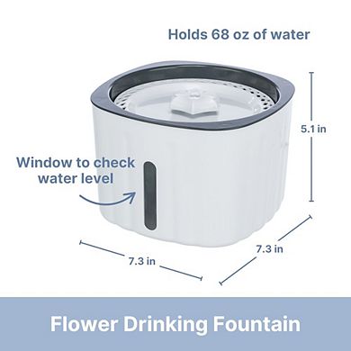 Flower Drinking Fountain for Dogs and Cats, 68oz Automatic Water Dispenser