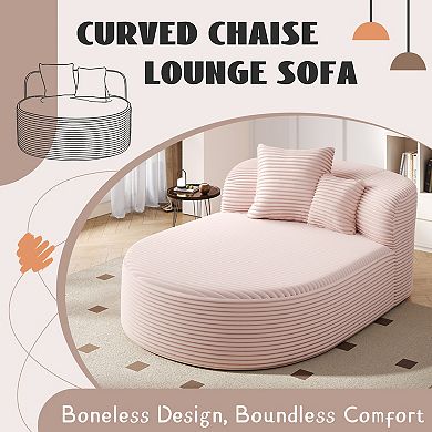 Merax Modern Chaise Lounge Sofa Boneless Couch 51.6" Sofa Bed Compression Sofa Couch