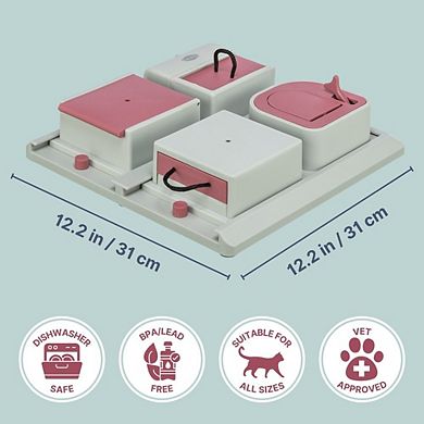 Poker Box Strategy Game for Cats, Puzzle Toy, Treat Dispenser, Interactive Play