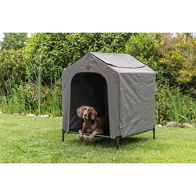 2-in-1 Elevated Portable Dog House or Dog Cot & Tent