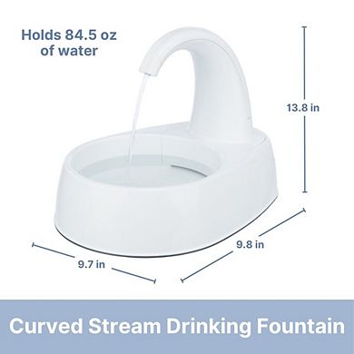 Curved Stream 84.5oz Drinking Fountain for Cats and Dogs