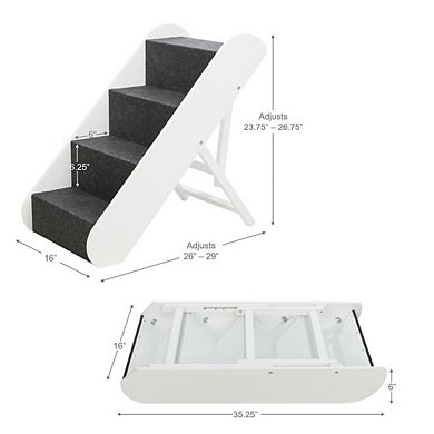 Adjustable 4-Step Pet Stairs