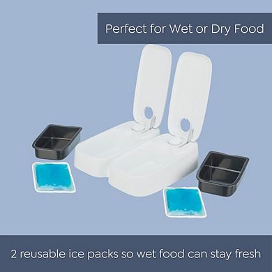 TX2 Automatic Food Dispenser, Two Timers and Bowls, 48 Hr Timer