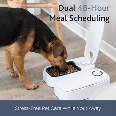 TX2 Automatic Food Dispenser, Two Timers and Bowls, 48 Hr Timer