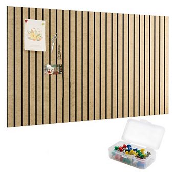 6 pc Removable Adhesive Felt Bulletin Board Set with Push Pins for Home Office Decor