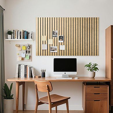 6-Piece Removable Adhesive Felt Bulletin Board Set with Push Pins for Home Office Decor