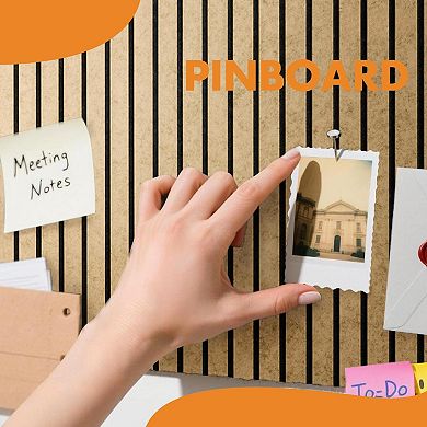 6-Piece Removable Adhesive Felt Bulletin Board Set with Push Pins for Home Office Decor