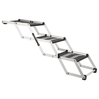 Heavy Duty Foldable 3 Step Pet Stairs, Lightweight Aluminum, Portable Pet Steps